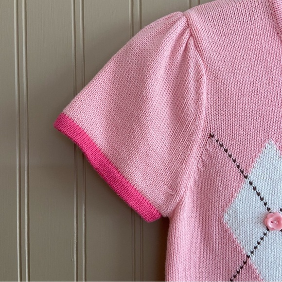 Gymboree New With Tag Pink Argyle 100% Cotton Knit Dress Child Size 9 - Picture 4 of 11